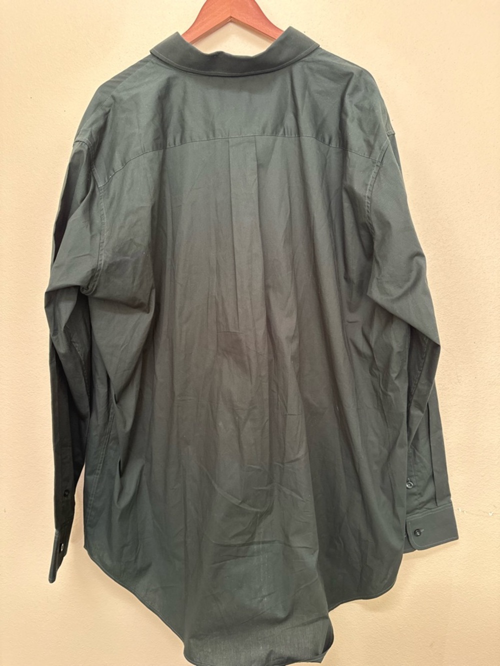 Men’s Panhandle Select Dark Green Solid Stretch Poplin Button up Long sleeve - Picture 2 of 11